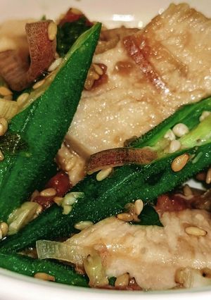 オクラと鶏ハム、みょうがの梅和え-レシピのメイン写真
