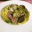 セロリとあさりのクリームパスタ