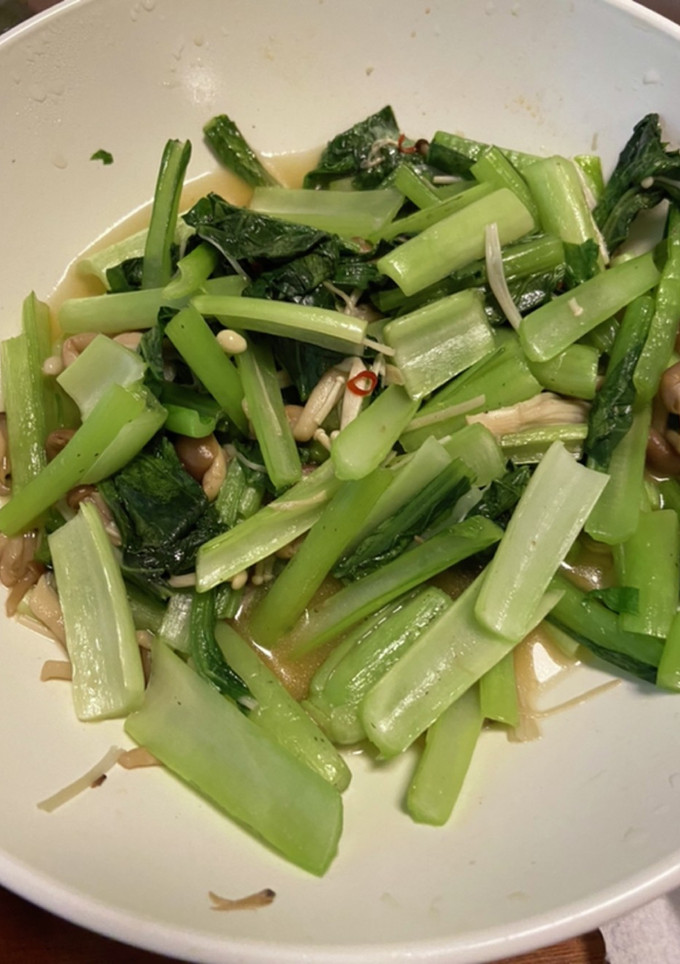 ちんげん菜とキノコの中華風レンジ蒸し-レシピのメイン写真