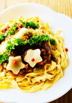 豆腐皮ミートソーススパ風♪(七夕編)-レシピのメイン写真