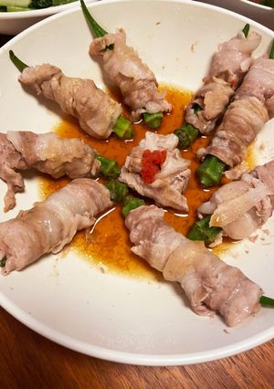 レンジで簡単！豚しゃぶでオクラ巻き-レシピのメイン写真