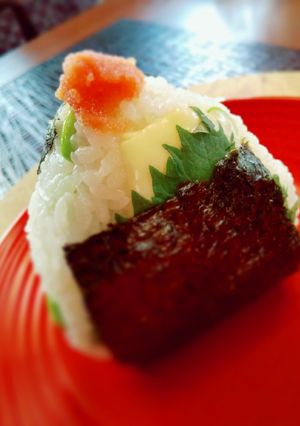 枝豆チーズ大葉たらこマヨネーズおにぎり♪-レシピのメイン写真