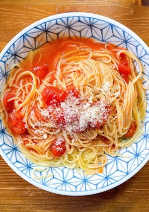 レンチンでトマトパスタ-レシピのメイン写真