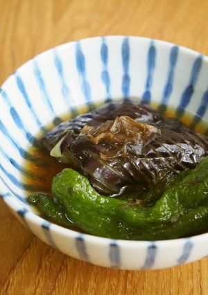 基本の茄子と万願寺唐辛子の揚げ浸し♪-レシピのメイン写真