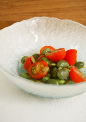 ひんやり！枝豆とプチトマトの白だし浸し♪-レシピのメイン写真