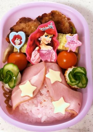 簡単アリエルのドレス弁当(&シンデレラ)-レシピのメイン写真