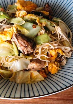 とうふそうめん風でサバ缶チャンプルー-レシピのメイン写真