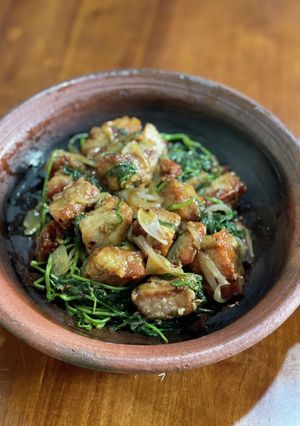 まぐろと空芯菜のエスニック風炒め♪-レシピのメイン写真