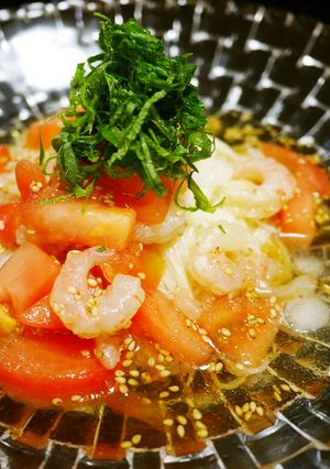 甘えびと完熟トマトのそうめん-レシピのメイン写真