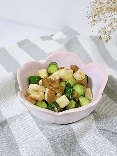 山芋と胡瓜の梅和え~梅シロップの梅~-レシピのメイン写真
