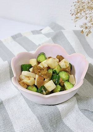 山芋と胡瓜の梅和え～梅シロップの梅～-レシピのメイン写真