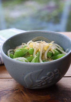 スナップエンドウと豆もやしのナムル-レシピのメイン写真