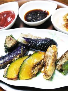 夏野菜たっぷり お肉をはさみ焼き-レシピのメイン写真