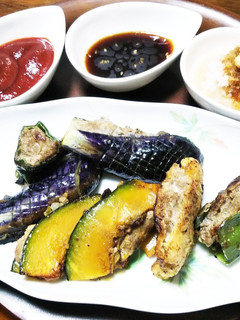 夏野菜たっぷり お肉をはさみ焼き-レシピのメイン写真