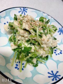 ジャキジャキ豆苗と豆腐の混ぜサラダ-レシピのメイン写真