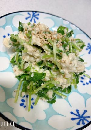 ジャキジャキ豆苗と豆腐の混ぜサラダ-レシピのメイン写真