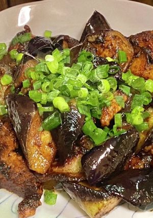 レンチン茄子と豚バラ肉のピリ辛味噌炒め-レシピのメイン写真