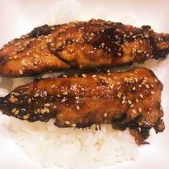 รูปของ なんちゃってうな丼　イワシ使用