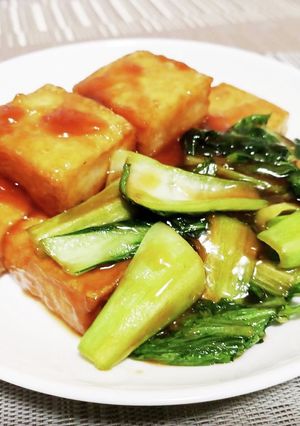 超簡単！厚揚げと青梗菜の中華風炒め！！-レシピのメイン写真