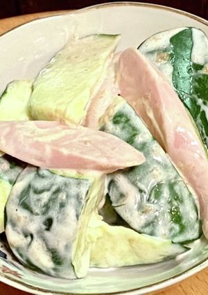 ズッキーニと魚肉ソーセージの梅マヨ和え-レシピのメイン写真