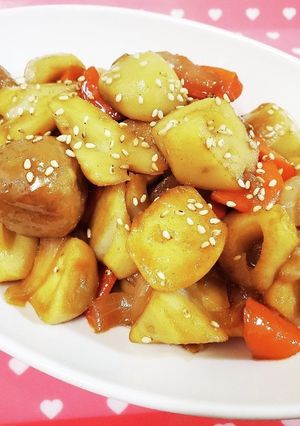 鶏団子と根菜の甘辛炒め-レシピのメイン写真