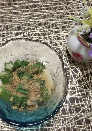 七夕の日に☆長芋、オクラのポン酢和え-レシピのメイン写真