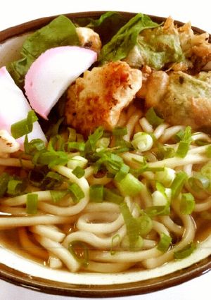 あったか〜い大葉とあんこうの天ぷらうどん-レシピのメイン写真