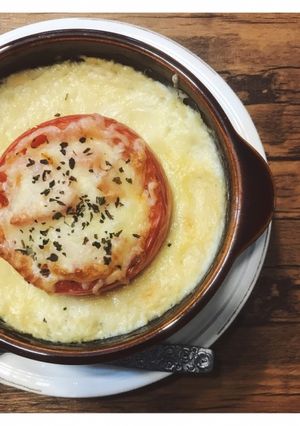 豆腐ホワイトソースの丸ごとトマトグラタン-レシピのメイン写真