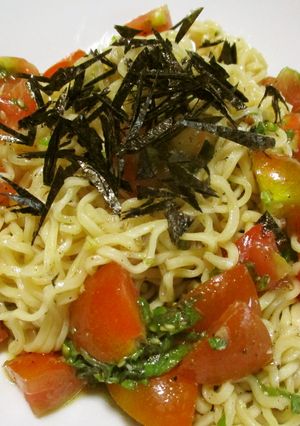 簡単さっぱり！トマトと大葉の冷製ラーメン-レシピのメイン写真