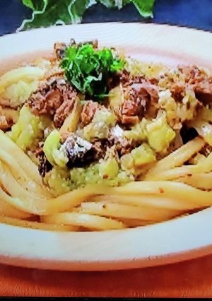 覚書　ナスのペペロンうどん-レシピのメイン写真