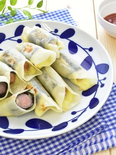 餃子の皮で 海苔とウインナーのチーズ巻き-レシピのメイン写真