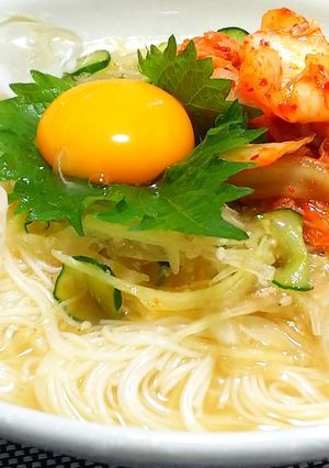 冷や汁(味噌)キムチ素麺-レシピのメイン写真