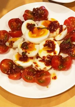 トマトと茹で卵のおつまみタレ-レシピのメイン写真