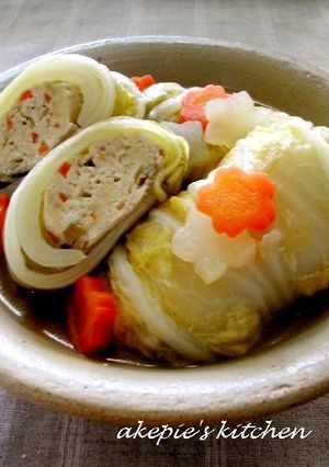 豆腐と鶏ミンチの白菜ロール♥中華風煮込み-レシピのメイン写真