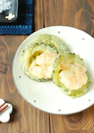 母直伝！ゴーヤとエビの天ぷら-レシピのメイン写真