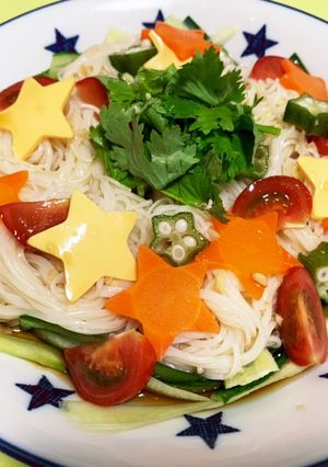星沢山☆七夕パクチー素麺中華味-レシピのメイン写真