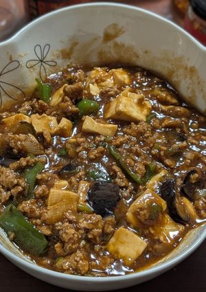 辛くない!麻婆茄子豆腐ピーマン入り-レシピのメイン写真