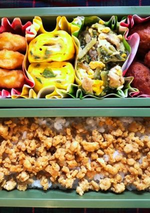高校生弁当日記（カレーそぼろ弁当編）-レシピのメイン写真