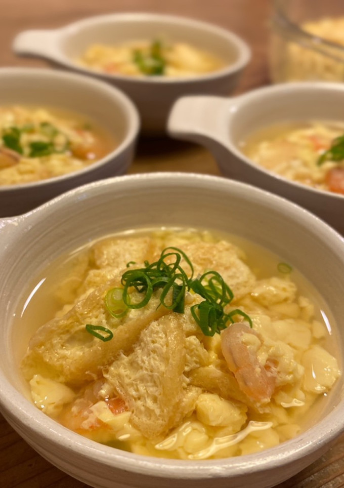 レンジでかんたんエビあげ茶碗蒸し-レシピのメイン写真