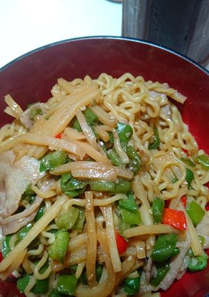 チンジャオロース風焼肉のたれ焼きそば-レシピのメイン写真