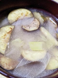 焼き茄子とねぎの味噌汁-レシピのメイン写真