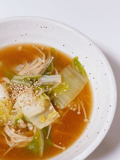 白菜とえのきのごま味噌スープ-レシピのメイン写真