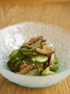胡瓜と干し椎茸の甘煮の酢の物♪-レシピのメイン写真