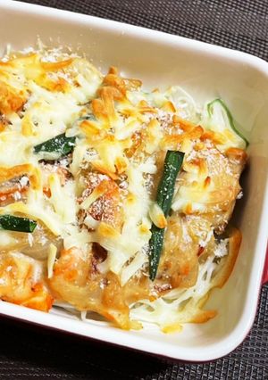 残ったひやむぎと半端野菜deグラタン-レシピのメイン写真