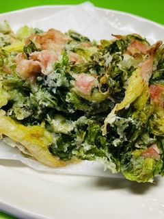 *セロリの葉とベーコンのかき揚げ*-レシピのメイン写真