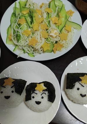 七夕 おにぎり そうめん-レシピのメイン写真