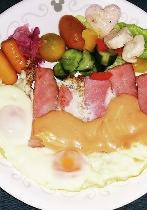 ハウルの動く城☆ベーコンエッグ-レシピのメイン写真