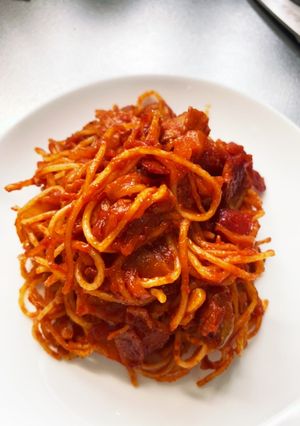 お弁当に玉ねぎとベーコンのパスタ♪-レシピのメイン写真