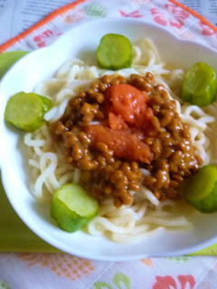 醤油うどん風冷やしうどん33~明太納豆-レシピのメイン写真