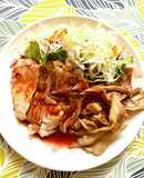 舞茸がお肉を柔らかくする。ロースソテー